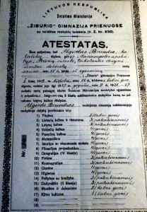 gimnazijos atestatas