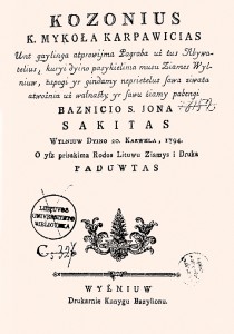 Mykolo Pranciškaus Karpavičiaus lietuviškas pamokslas.