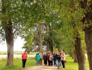 Europos paveldo dienų dalyviai Siponių dvaro alėjoje.