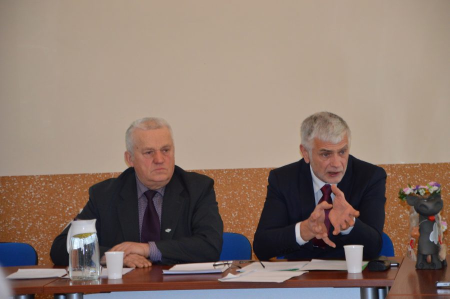 Lietuvos PGA tarybos pirmininkas J.Vilionis ir žemės ūkio ministras B.Markauskas.